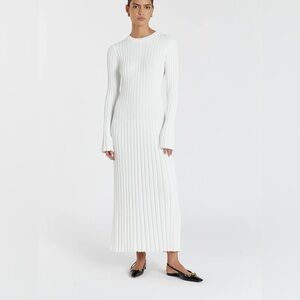 DISSH Ada Off White Long Sleeve Midi Dress